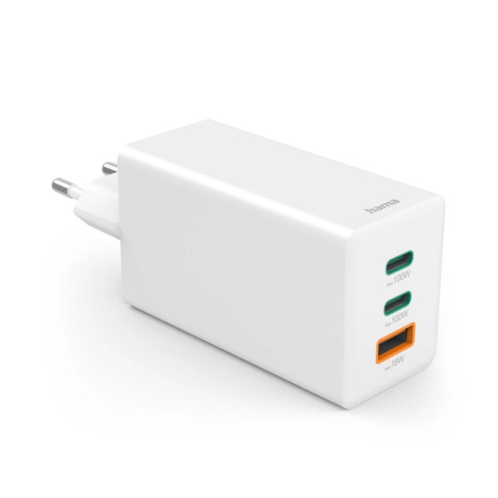 Hama Chargeur sans fil USB-C USB-A 100W Blanc Hama Chargeur sans fil USB-C USB-A 100W Blanc