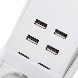 Prise Multiple WiFi 3 Prises Schuko et 4 Ports USB Compatible Amazon Alexa et Google Home