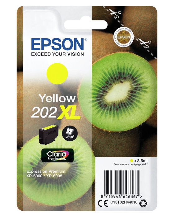 Epson Cartouche d'encre Claria Premium 202XL Jaune C13T02H44010 Singlepack