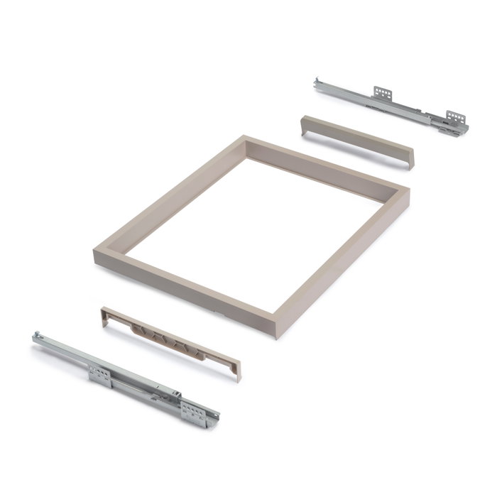 Emuca Kit de panier et cadre coulissant Module 900mm, Gris pierre