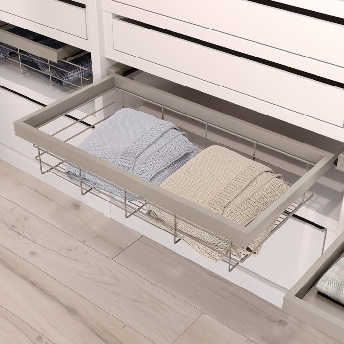 Emuca Kit de panier et cadre coulissant Module 900mm, Gris pierre