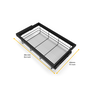 Emuca Kit de panier et cadre coulissant Module 900mm, Gris pierre