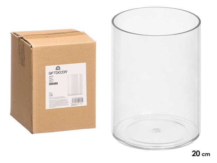 GIFTDECOR Vase Cylindrique Transparent 15x15x20cm en Acrylique GIFTDECOR Vase Cylindrique Transparent 15x15x20cm en Acrylique