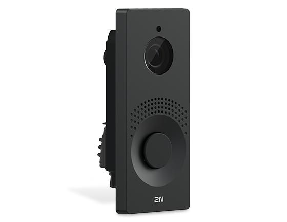 2N IP One Main Unit Noir - Interphone vidéo IP Full HD avec caméra grand angle et zoom adaptatif pour maison
