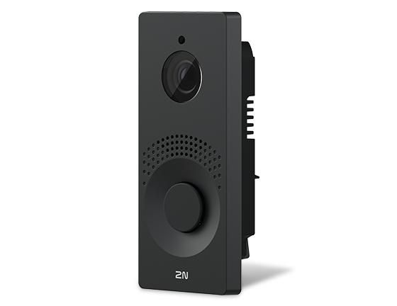2N IP One Main Unit Noir - Interphone vidéo IP Full HD avec caméra grand angle et zoom adaptatif pour maison