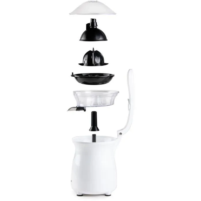 Domo Presse-agrumes avec levier DO9269J - 160 W - Capacité 460 ml - Blanc - Silencieux avec tamis réglable et bec verseur Domo Presse-agrumes avec levier DO9269J - 160 W - Capacité 460 ml - Blanc - Silencieux avec tamis réglable et bec verseur