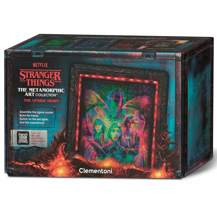 Clementoni Puzzle Stranger Things Le Monde à l'Envers avec Cadre Lumineux LED - 520 pièces