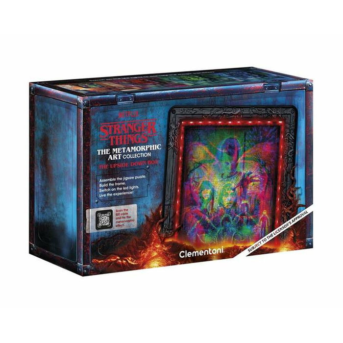 Clementoni Puzzle Stranger Things Le Monde à l'Envers avec Cadre Lumineux LED - 520 pièces