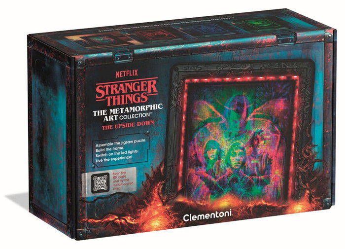 Clementoni Puzzle Stranger Things Le Monde à l'Envers avec Cadre Lumineux LED - 520 pièces