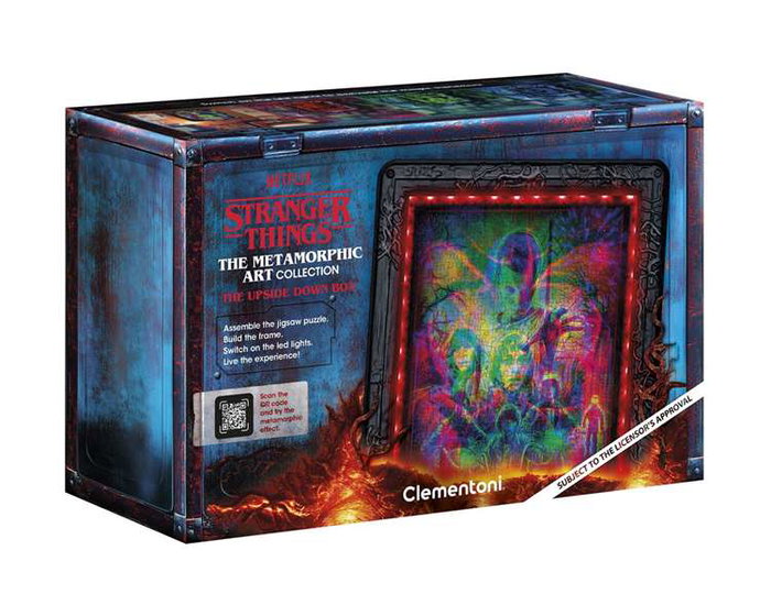 Clementoni Puzzle Stranger Things Le Monde à l'Envers avec Cadre Lumineux LED - 520 pièces