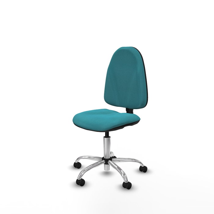 PIQUERAS Y CRESPO Chaise de bureau Algarra, tissu turquoise, base chromée
