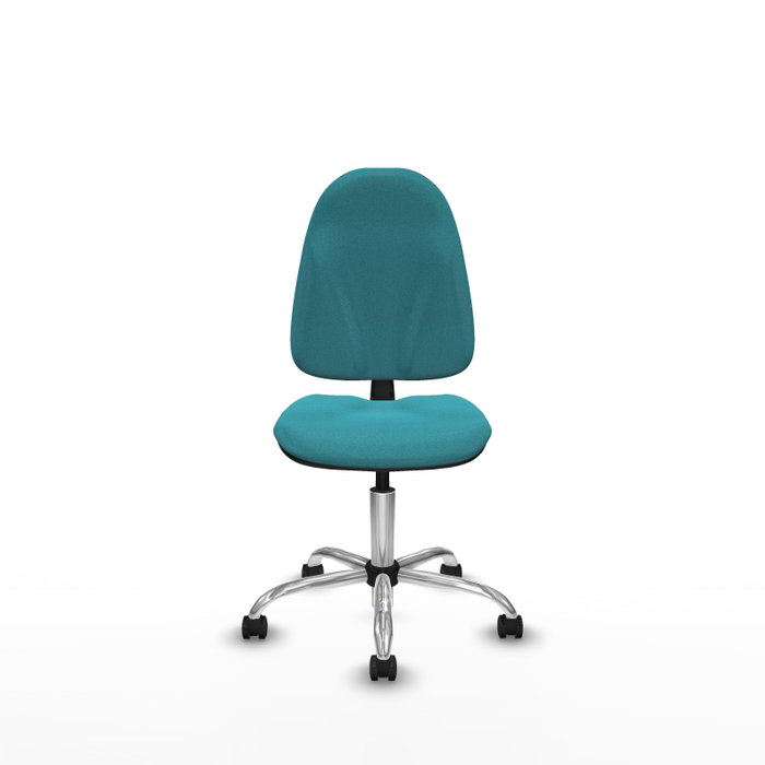 PIQUERAS Y CRESPO Chaise de bureau Algarra, tissu turquoise, base chromée