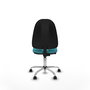 PIQUERAS Y CRESPO Chaise de bureau Algarra, tissu turquoise, base chromée