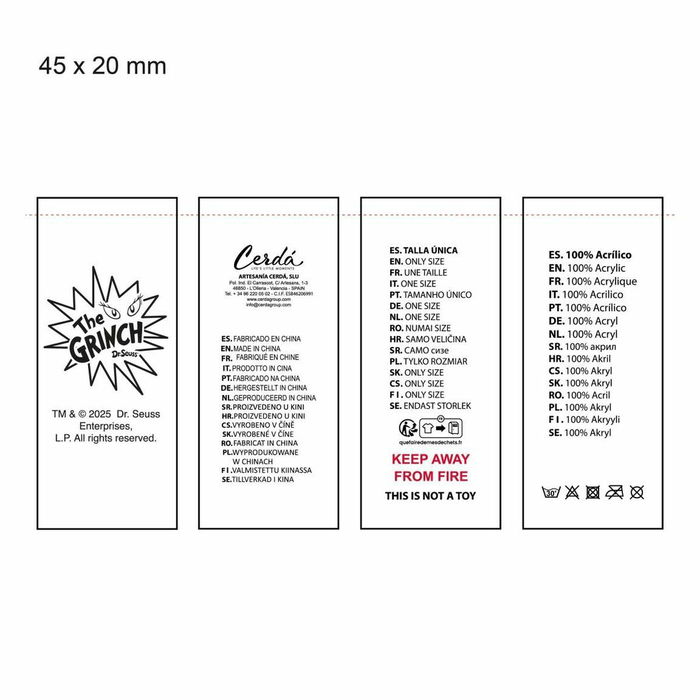 Bonnet et gants The Grinch Vert 2 Pièces