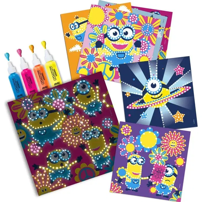 Lansay - Phospho 2D Minions - Pochette de loisir créatif avec gel phosphorescent brillant dans le noir - À partir de 7 ans Lansay - Phospho 2D Minions - Pochette de loisir créatif avec gel phosphorescent brillant dans le noir - À partir de 7 ans