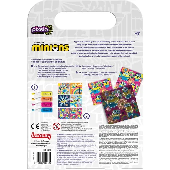 Lansay - Phospho 2D Minions - Pochette de loisir créatif avec gel phosphorescent brillant dans le noir - À partir de 7 ans Lansay - Phospho 2D Minions - Pochette de loisir créatif avec gel phosphorescent brillant dans le noir - À partir de 7 ans