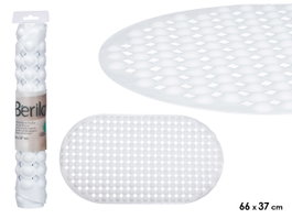 Berilo Tapis antidérapant pour douche blanc 66x37 cm PVC (Set de 12)
