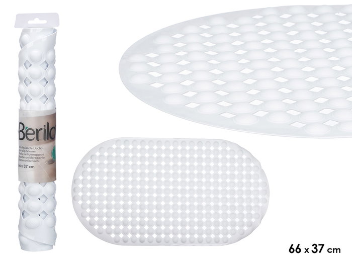 Berilo Tapis antidérapant pour douche blanc 66x37 cm PVC (Set de 12) Berilo Tapis antidérapant pour douche blanc 66x37 cm PVC (Set de 12)