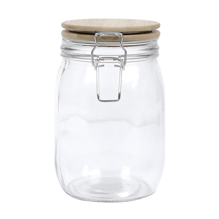 Cook Concept Bocal de conservation 1 L en verre avec couvercle bambou Cook Concept Bocal de conservation 1 L en verre avec couvercle bambou