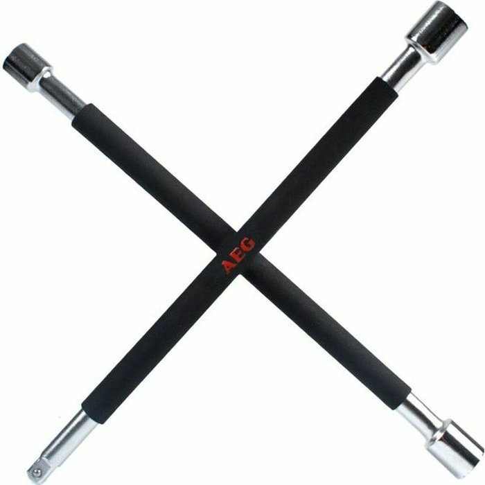 AEG Clé en croix démonte-roue avec 3 douilles 17/19/21mm et carré 1/2