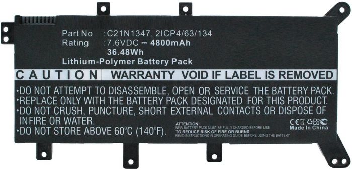 CoreParts Batterie pour Asus, 4800 mAh, 36.48 Wh, 7.6 V