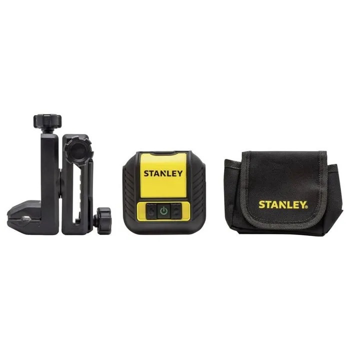 Stanley STHT77499-1 Niveau laser à croix autonome avec nivellement automatique, plage +/-4°, portée 16m, précision +/-6mm, double filetage 1/4", IP50, livré avec Quick link et étui