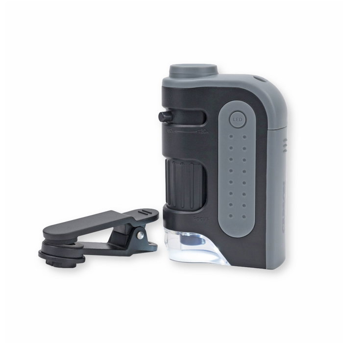 Carson MicroBrite Pro Microscope de poche LED avec adaptateur smartphone 60x-120x Carson MicroBrite Pro Microscope de poche LED avec adaptateur smartphone 60x-120x