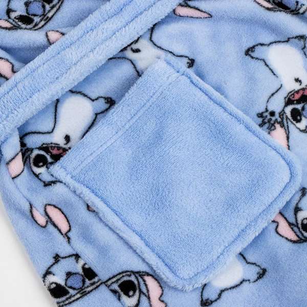 Cerdá - Peignoir Coral Fleece avec applications Stitch - Taille 8 ans - Bleu