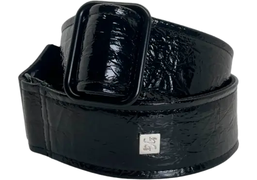 GETM Corroie Guitare Basse Distressed Vernice Black - Simili cuir ajustable 165cm GETM Corroie Guitare Basse Distressed Vernice Black - Simili cuir ajustable 165cm