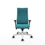 Piqueras Y Crespo Fauteuil Albacete Turquoise avec Mécanisme Synchrone et Base Blanche