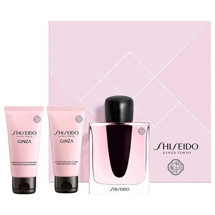 Shiseido Ginza - Set de Soins Corps Femme : Eau de Parfum 50 ml, Lotion Hydratante 50 ml et Gel Douche Purifiant 50 ml Shiseido Ginza - Set de Soins Corps Femme : Eau de Parfum 50 ml, Lotion Hydratante 50 ml et Gel Douche Purifiant 50 ml