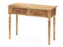 Giftdecor Table d'appoint 2 tiroirs motif feuilles nature 98 x 77 x 42 cm bois manguier marron