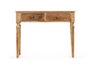 Giftdecor Table d'appoint 2 tiroirs motif feuilles nature 98 x 77 x 42 cm bois manguier marron