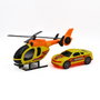 TACHAN Hélicoptère et Voiture de Secours avec Lumières et Sons - Jouet de Sauvetage de Ville - Échelle 1:14 - Pour Enfants de +3 Ans
