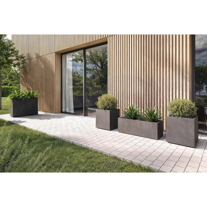 Artevasi Pot de fleur Sydney 30 cm, 21 L Gris Clair, Dimensions 29.5x29.5x29.5 cm