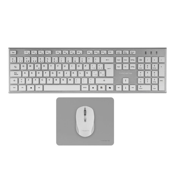 clavier et souris Tacens 6ZENITHWES Blanc Espagnol Qwerty (3 Unités)