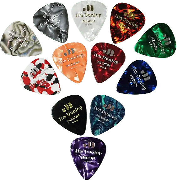 Dunlop Pack Variety Celluloid Medium Lot de 12 médiators de guitare calibre Medium