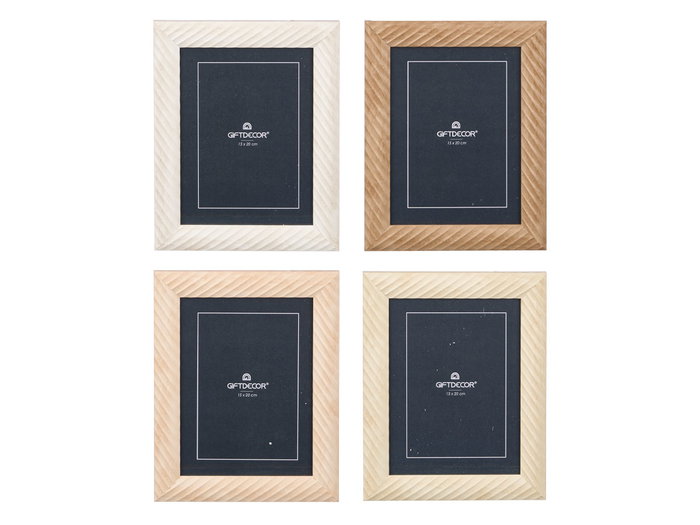 Giftdecor Porte-photos Ondulations 15x20 cm Assorti MDF Verre (Set de 24)