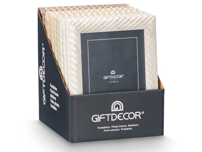 Giftdecor Porte-photos Ondulations 15x20 cm Assorti MDF Verre (Set de 24)