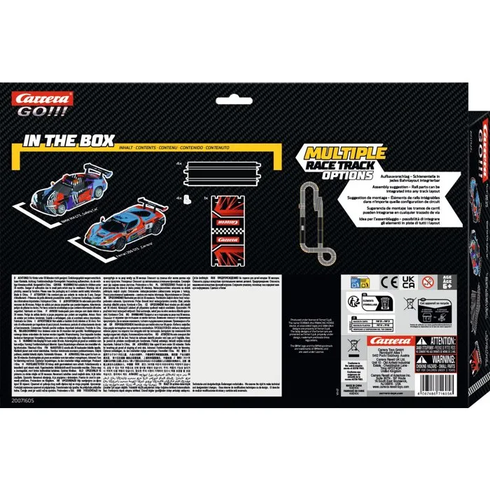 Carrera Kit d'Extension Circuit GO!!! - Set Extension 2 avec 2 Voitures GT Racer - Échelle 1:43 - Dès 6 ans