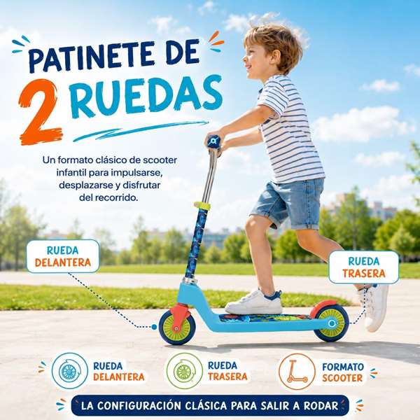 JugaToys Patinete pliable Dino à 2 roues