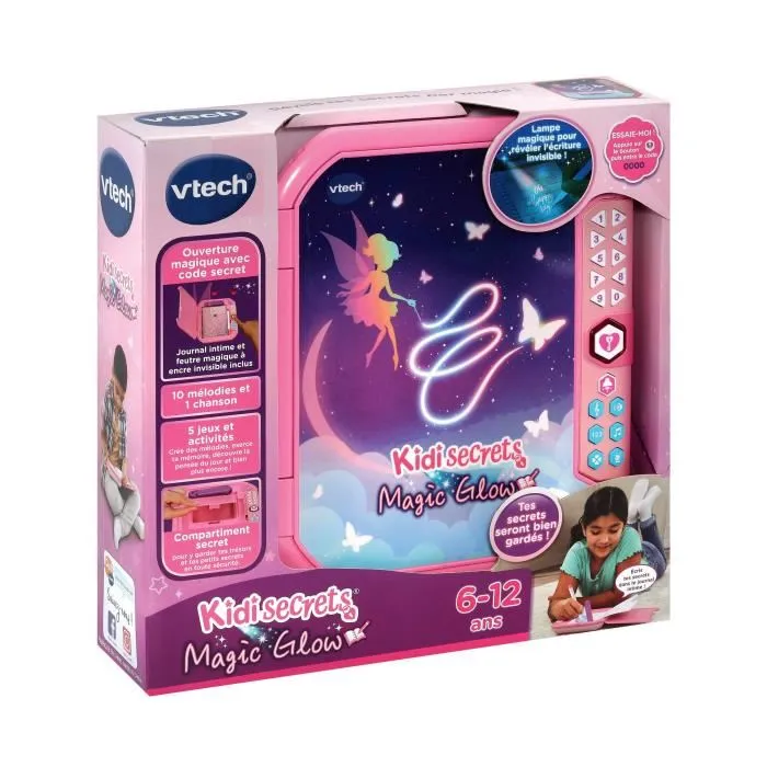 VTECH Kidisecrets Magic Glow - Journal intime électronique avec stylo à encre invisible - Version française - Multicolore - Pour enfants VTECH Kidisecrets Magic Glow - Journal intime électronique avec stylo à encre invisible - Version française - Multicolore - Pour enfants