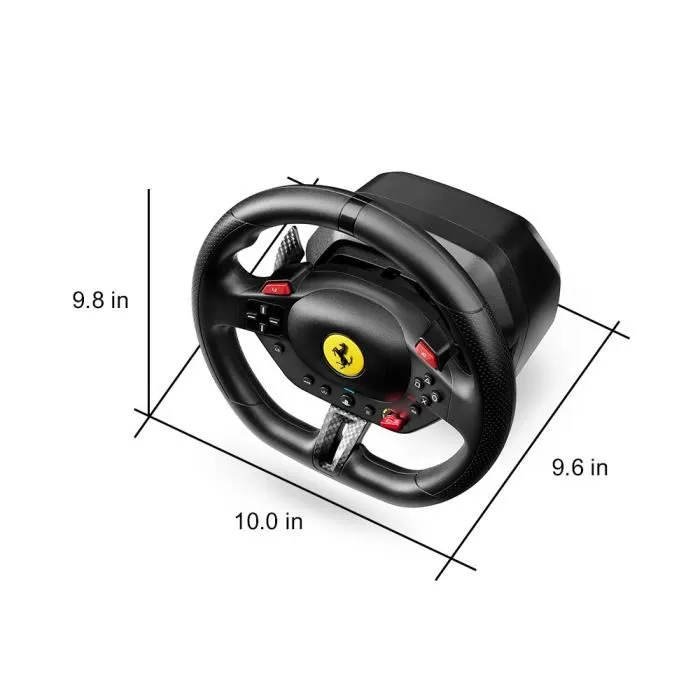 Thrustmaster T98-P Ferrari 296 GTB - Volant de course avec pédalier - 11 boutons, 2 palettes, 270° - Compatible PS4, PS5, PC - USB filaire - Noir