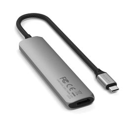 Satechi Adaptateur Multiport 6-en-1 USB-C Slim, Gris Space Grey