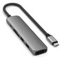 Satechi 6-en-1 Adaptateur USB-C Multiport Slim - HDMI 4K, Charge PD 100W, Ethernet Gigabit, Ports USB-A - Gris Sidéral