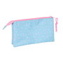 Trousse Fourre-Tout Triple BlackFit8 Smile Rose Bleu clair 22 x 12 x 3 cm