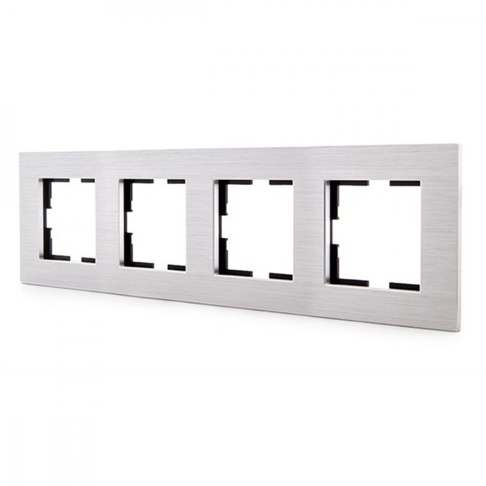 Panasonic Cadre Onvella 4 éléments Aluminium Eloxal Argent Panasonic Cadre Onvella 4 éléments Aluminium Eloxal Argent