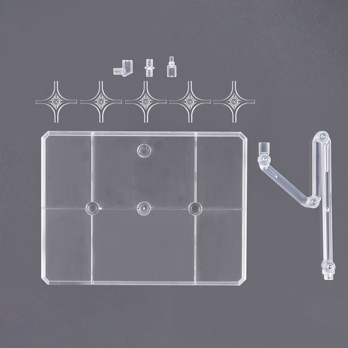 BANDAI HOBBY Base d'exposition Action Base 8 transparente pour figurines lourdes et Master Grade, avec 2 bases et 2 bras de support