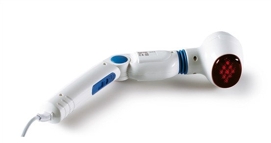Beurer MG-40 Pistolet de Massage Vibratoire avec Chauffage Infrarouge, 4 Têtes Interchangeables, Long Manche Réglable pour Dos et Nuque