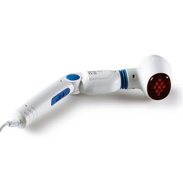 Beurer MG-40 Pistolet de Massage Vibratoire avec Chauffage Infrarouge, 4 Têtes Interchangeables, Long Manche Réglable pour Dos et Nuque